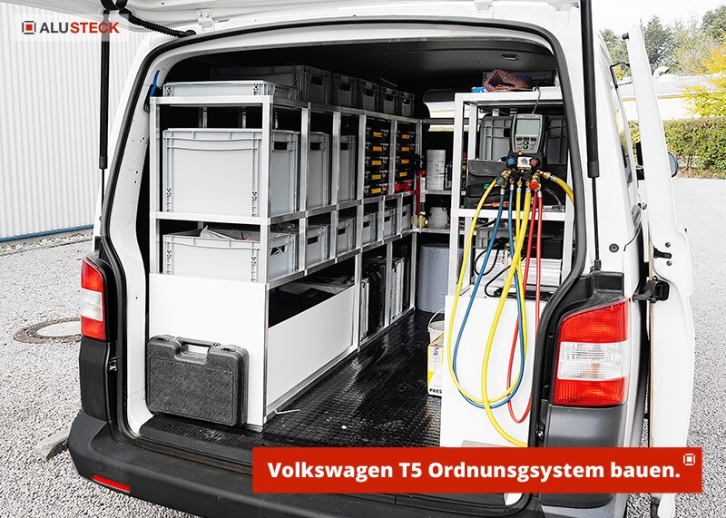 VW T5 Fahrzeugregal bauen - Bauanleitung - ALUSTECK®